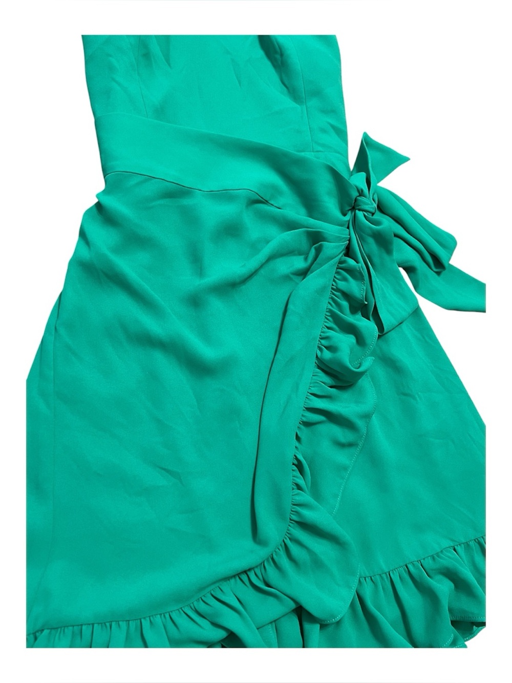 Women’s LILLY PULITZER ALISA LILEEZE WRAP RUFFLE DRESS in GREEN EUC size 0 - Picture 7 of 8